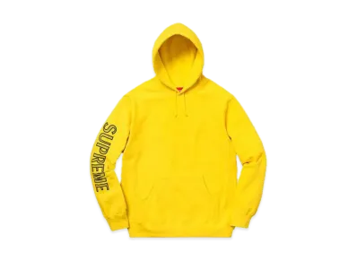 Supreme Sleeve Embroidery Hooded Sweatshirt "Yellow"