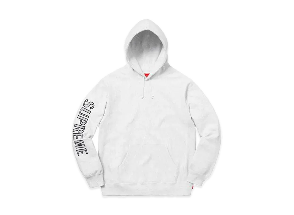 Supreme Sleeve Embroidery Hooded Sweatshirt "Ash Grey"