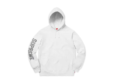 Supreme Sleeve Embroidery Hooded Sweatshirt "Ash Grey"