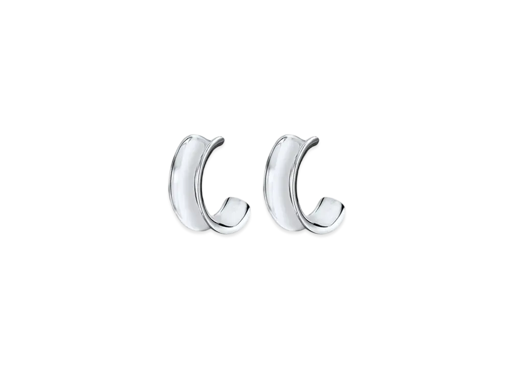 Hermes Reponse Earrings Very Large Model "Silver"