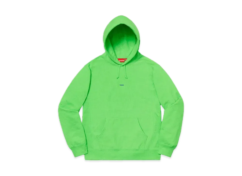 Supreme Micro Logo Hooded Sweatshirt "Bright Green"