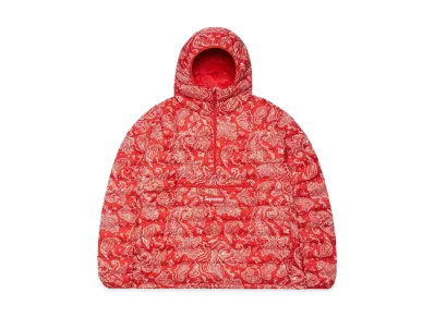 Supreme Micro Down Half Zip Hooded Pullover "Red Paisley"