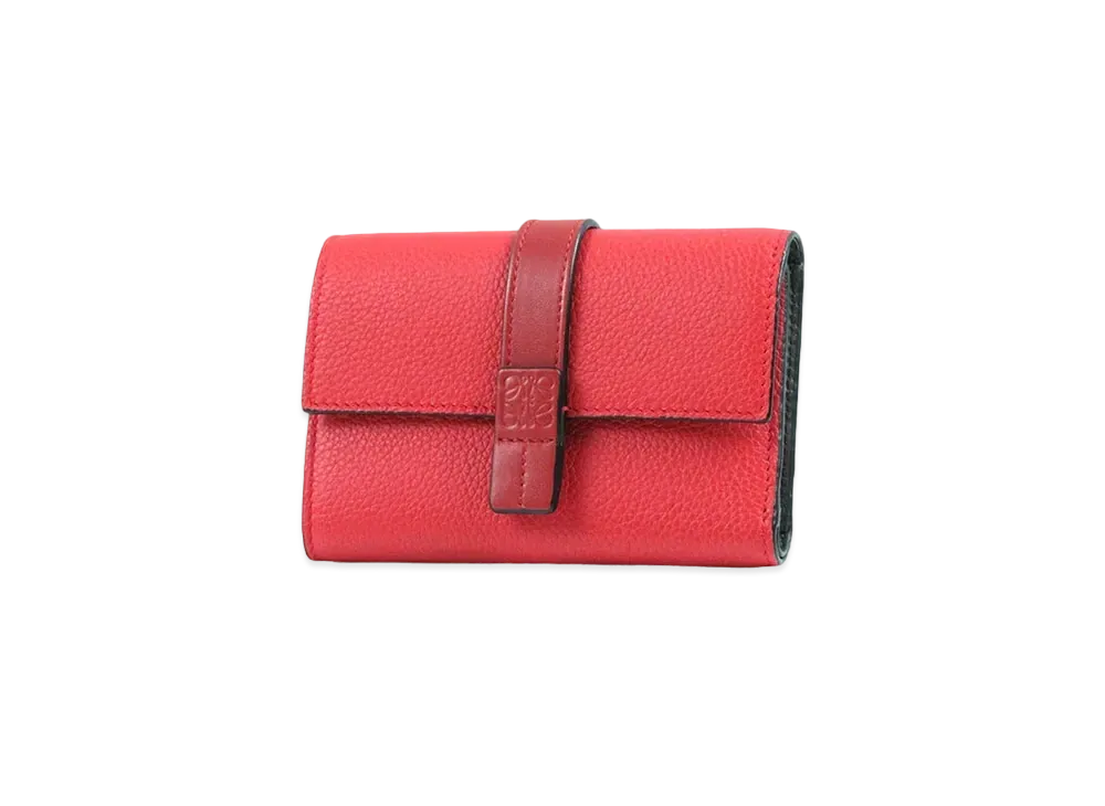 LOEWE Small Vertical Wallet In Soft Grained Calfskin "Scarlet Red"