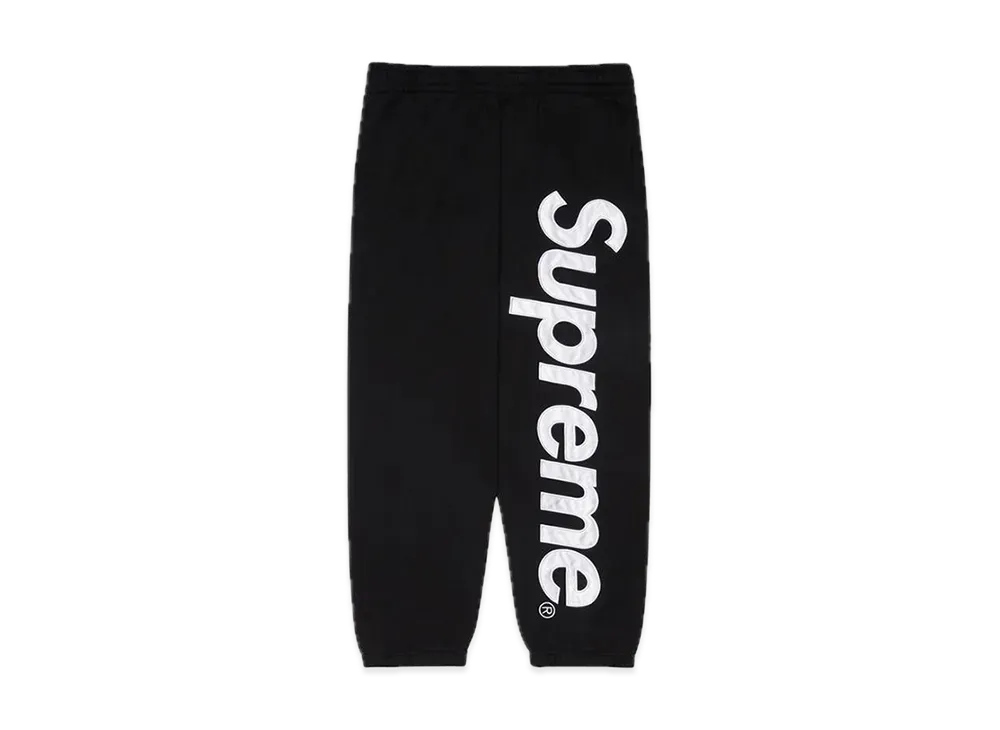 Supreme Satin Applique Sweatpant "Black" (22FW)