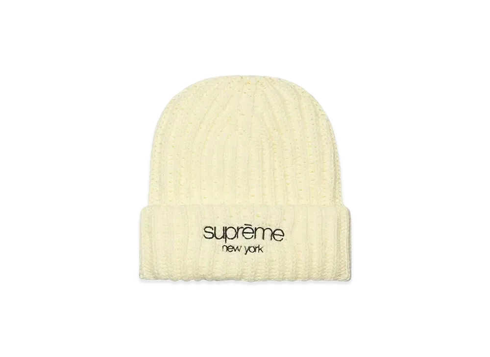 Supreme Ribbed Beanie "Cream"