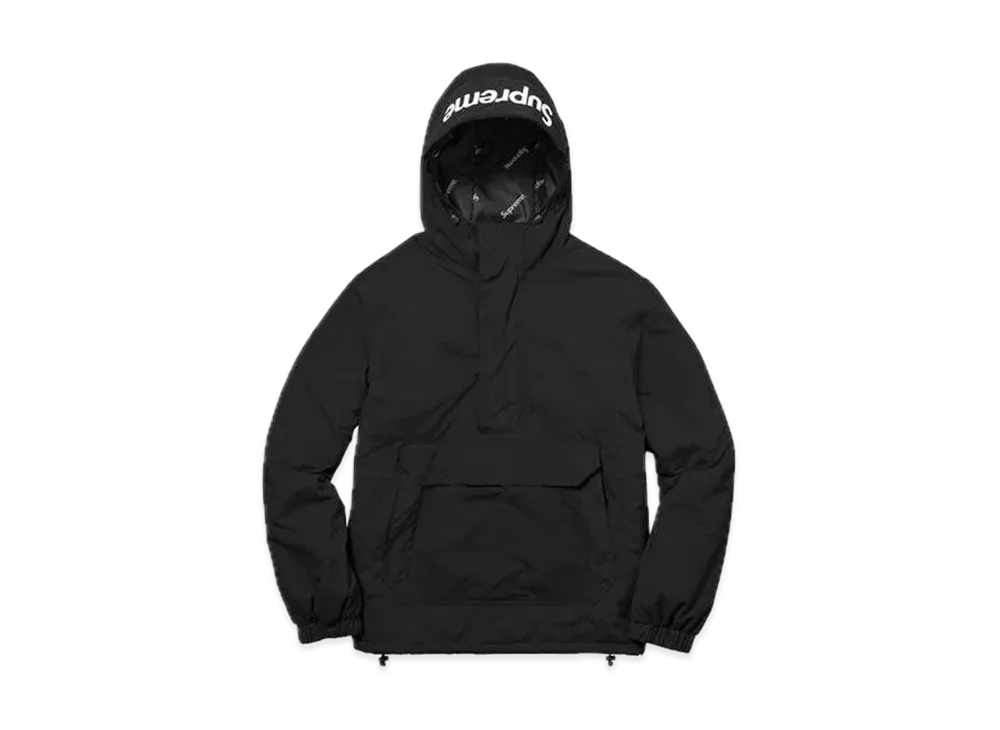 シュプリーム フーデッド ロゴ ハーフジップ プルオーバー "ブラック"