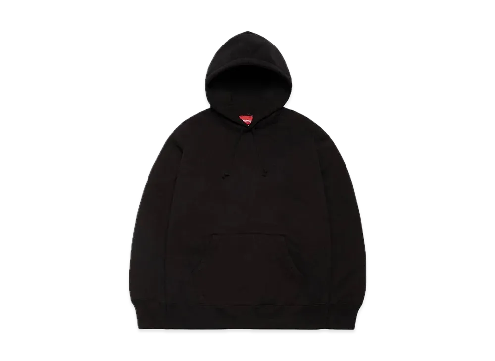 Supreme Satin Applique Hooded Sweatshirt "Black"