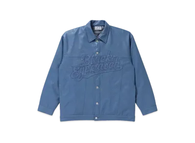 Blackeyepatch Script Faux Leather Jacket "Blue"