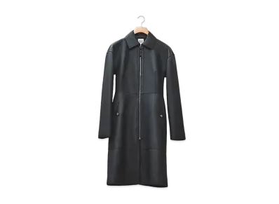 Hermes Fitted Leather Coat "Noir"