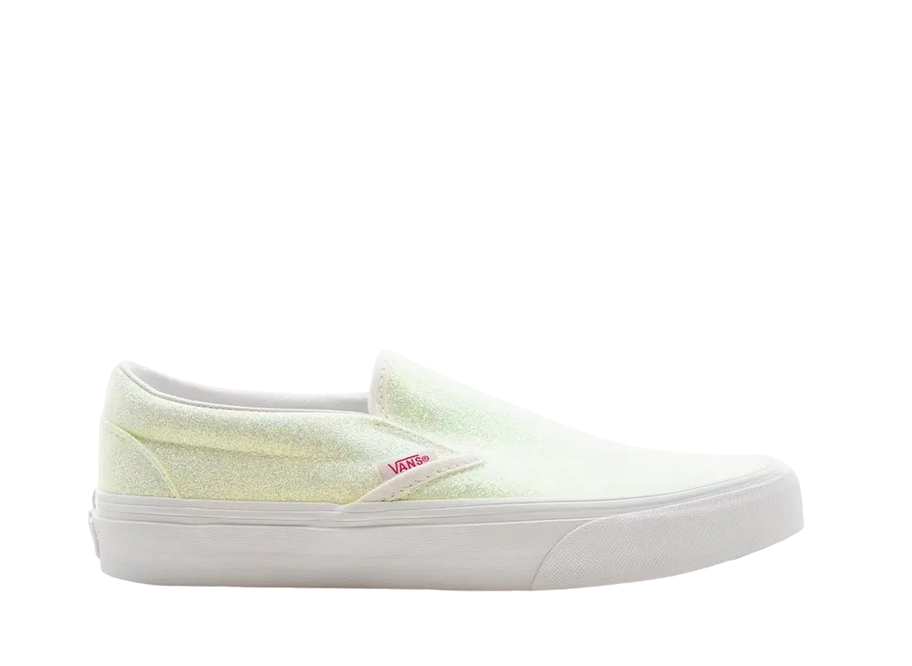 Vans Women's Classic Slip-On UV Glitter "Pink/True White"