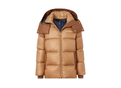 Burberry Nylon Hooded Puffer Jacket With Detachable Warmer "Muted Brown"