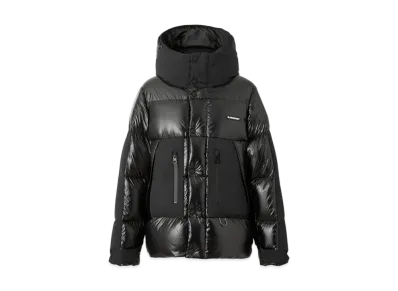 Burberry Logo Print Nylon Oversized Hooded Puffer Jacket "Black"