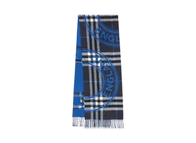 Burberry Montage Print Cashmere Scarf "Dark Charcoal Blue"