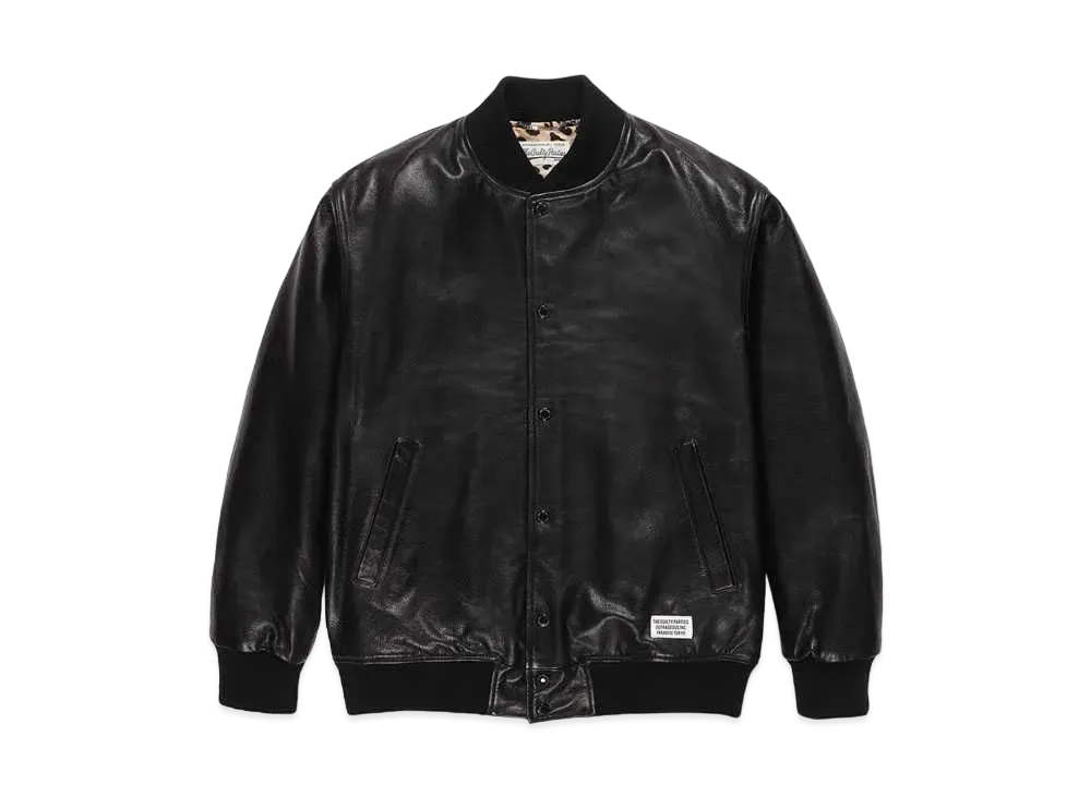 WACKO MARIA Leather Varsity Jacket 