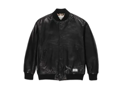 WACKO MARIA Leather Varsity Jacket "Black"
