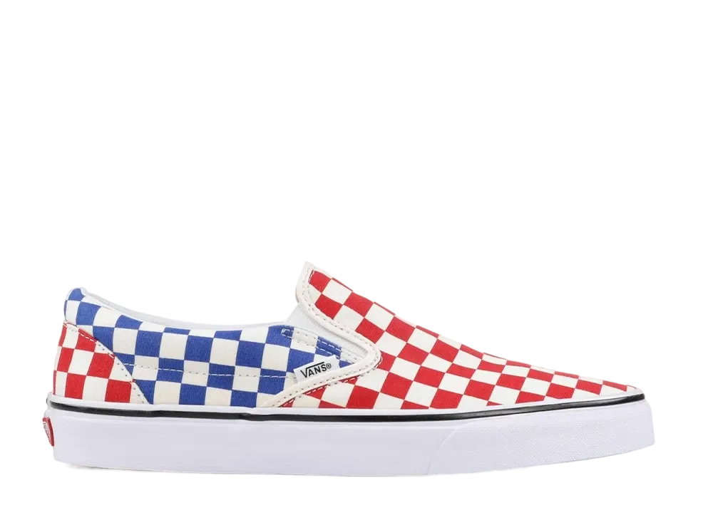 バンズ クラシック スリッポン チェッカーボード "レッド ブルー"