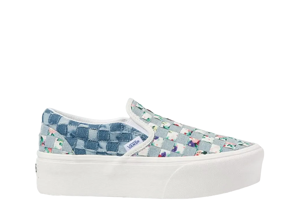 バンズ ウィメンズ クラシック スリッポン スタックフォーム "デニム ウェーブ"