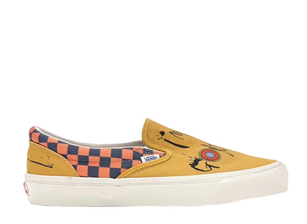 ラルフ・ステッドマン × バンズ スリッポン "チェッカーボード/オレンジ"