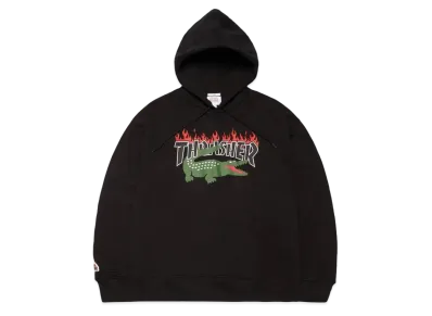 THRASHER x Lacoste Oversize Unisex Sweat Hoodie "Black"