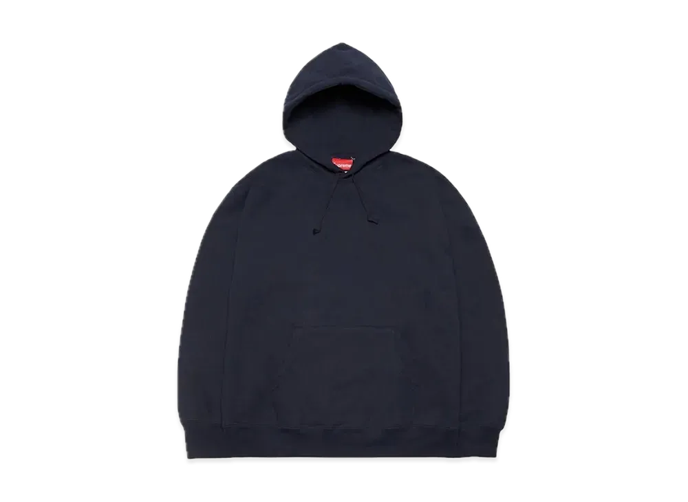 Supreme Satin Applique Hooded Sweatshirt "Navy"