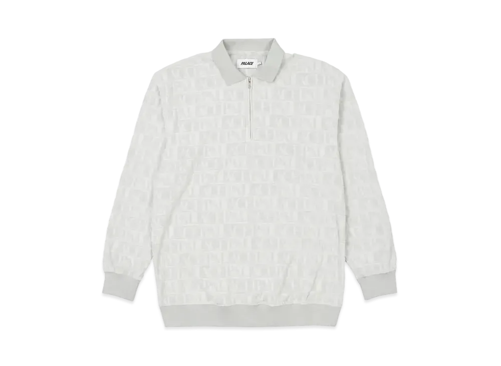 PALACE Domino Jacquard 1/4 Zip Polo Crew "Grey"