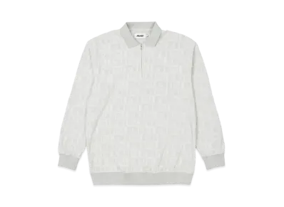 PALACE Domino Jacquard 1/4 Zip Polo Crew "Grey"