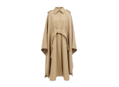 Chloe Belted Long Cape "Pearl Beige"