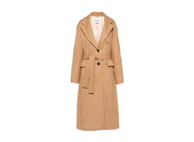 MIU MIU Padded Camel Velour Coat "Camel Brown"
