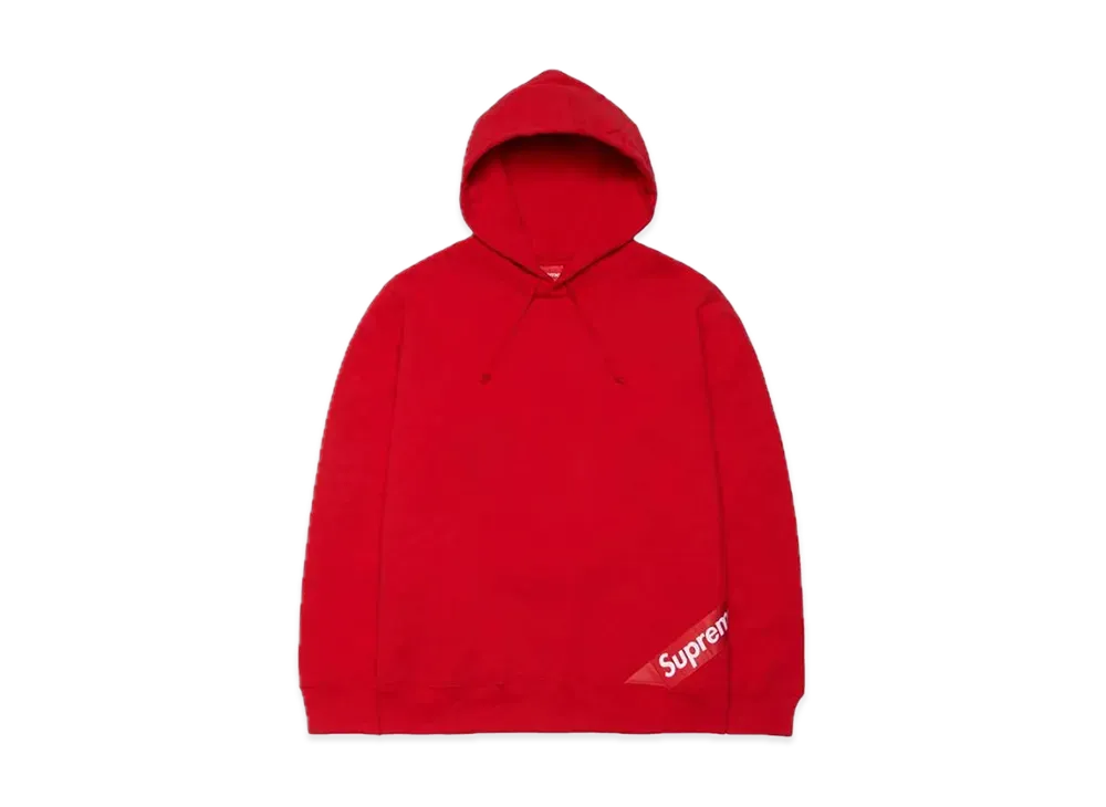 Supreme Corner Label Hooded Sweatshirt "Red"