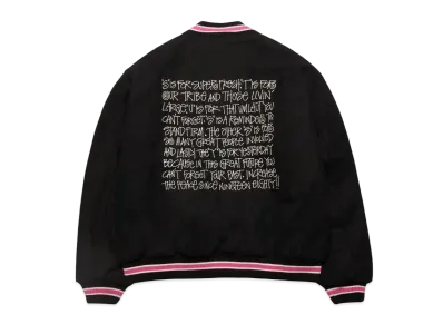 Stussy S Talk Melton Varsity Jacket "Black "