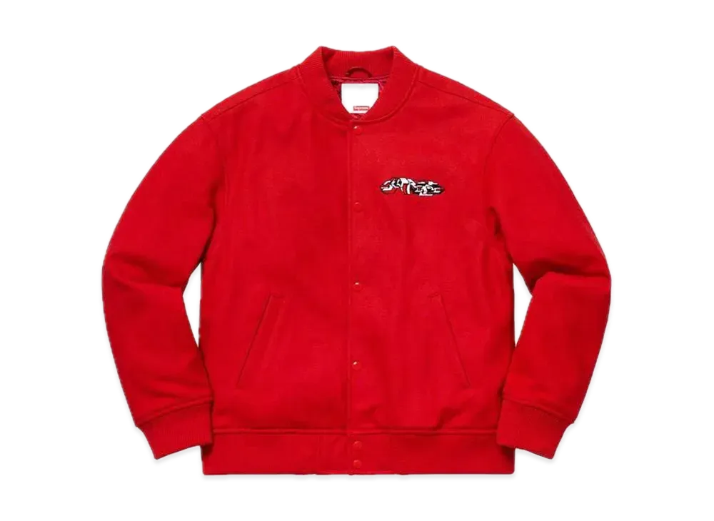Supreme Delta Logo Varsity Jacket "Red"