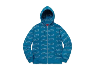 Supreme Repeat Zip Up Hooded Sweatshirt "Dark Aqua"