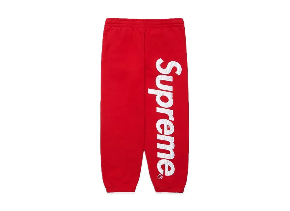 Supreme Satin Applique Sweatpant "Red"