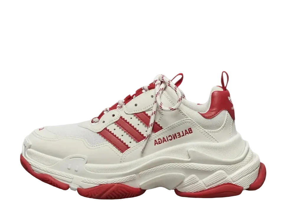 BALENCIAGA × adidas Triple S "White Red"
