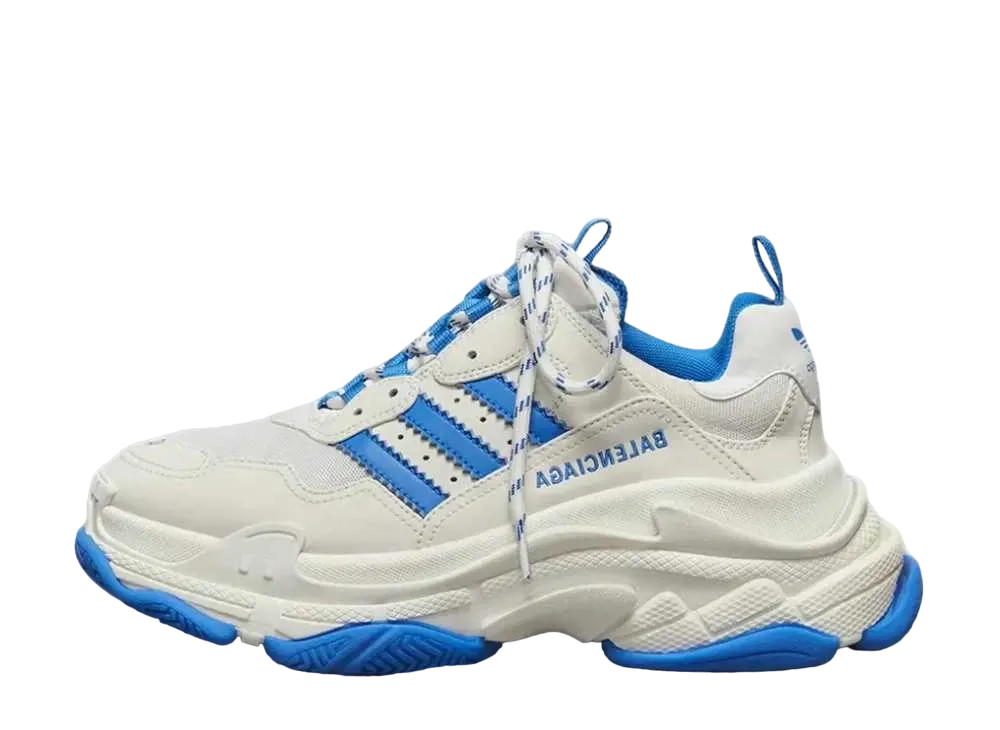 BALENCIAGA × adidas Triple S "White Blue"