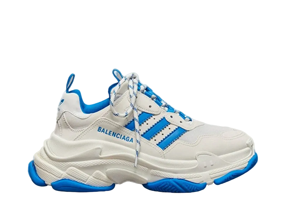 BALENCIAGA × adidas Women's Triple S "White Blue"