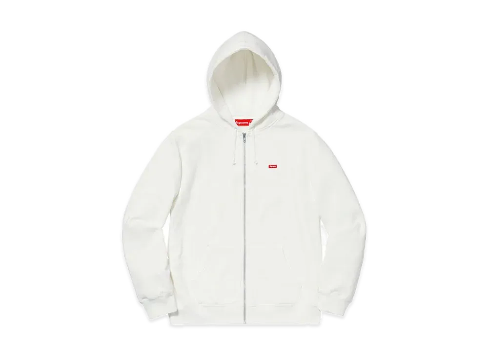 Supreme Small Box Zip Up Sweatshirt "White"