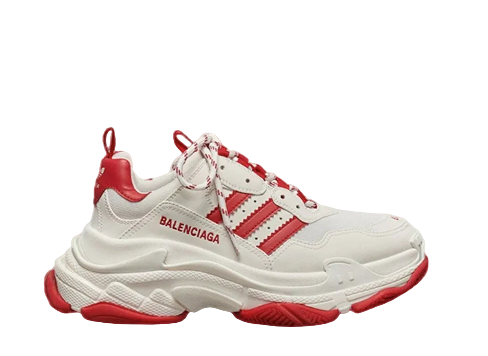 BALENCIAGA × adidas Women's Triple S "White Red"