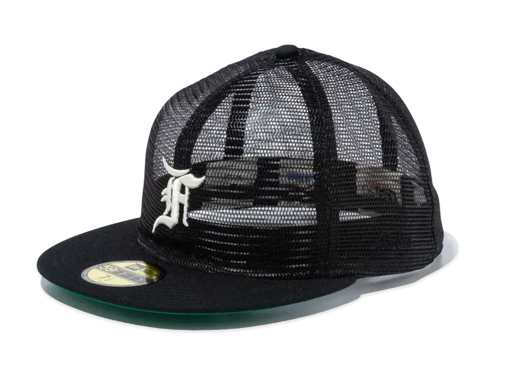 NEW ERA x FEAR OF GOD ESSENTIALS 59Fifty Tracker F Logo Black Green Under Visor "Black"