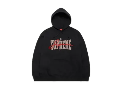 Supreme Embroidered Chenille Hooded Sweatshirt "Black"