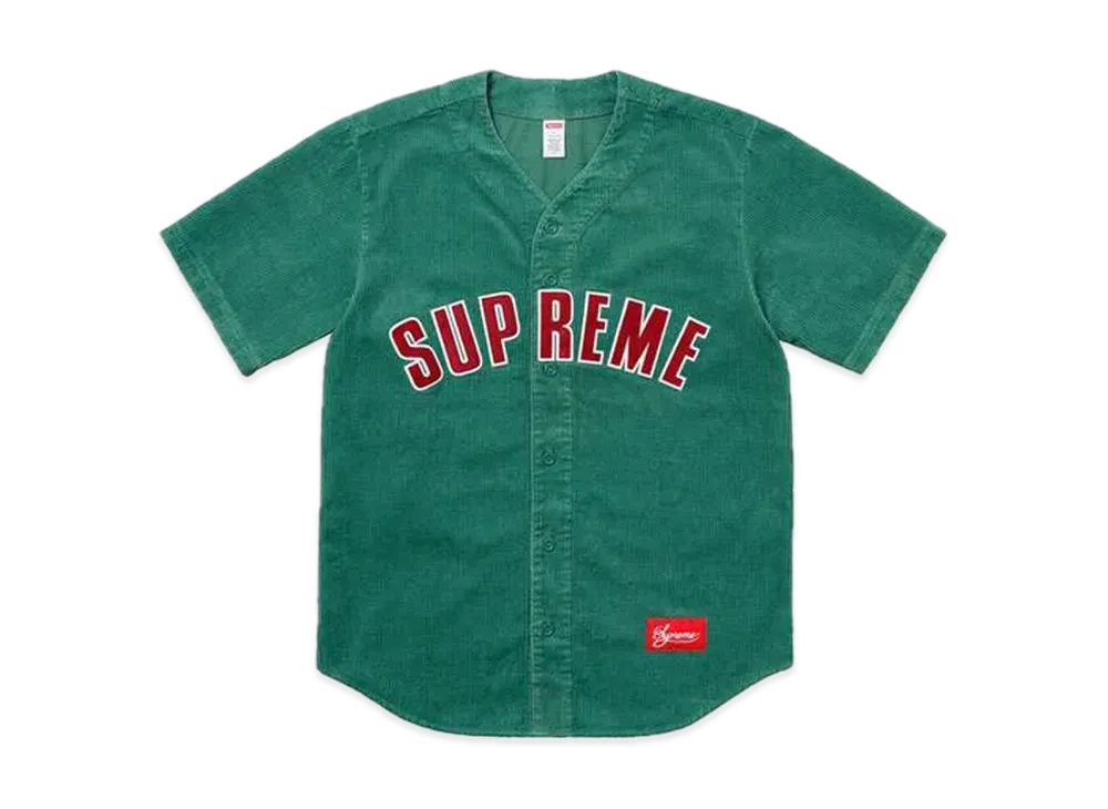 Supreme Corduroy Baseball Jersey "Dusty Teal"