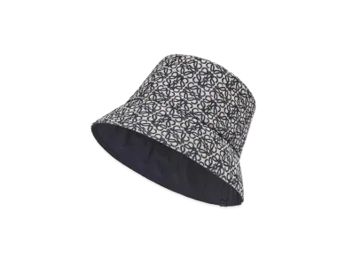 LOEWE Reversible Bucket Hat In Anagram Jacquard and Nylon "Navy/Black"