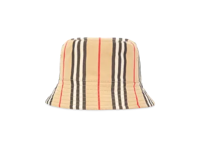 Burberry Reversible Icon Stripe Cotton Bucket Hat "Archive Beige/Soft Fawn"