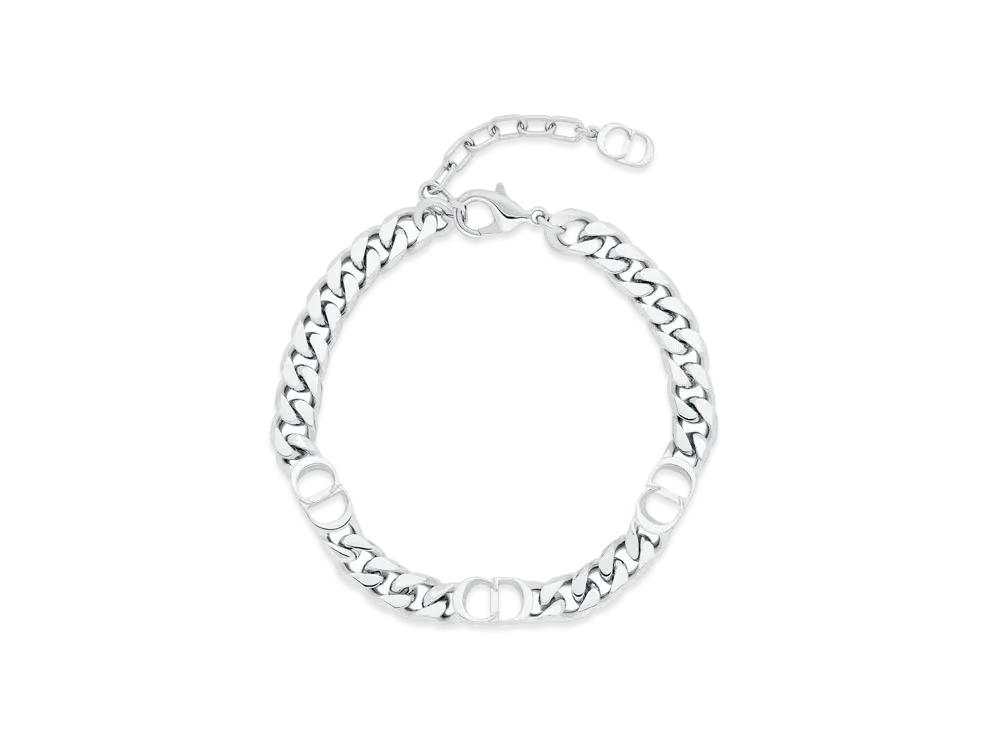 Dior Dioressentials CD Icon Thin Chain Link Bracelet "Silver"