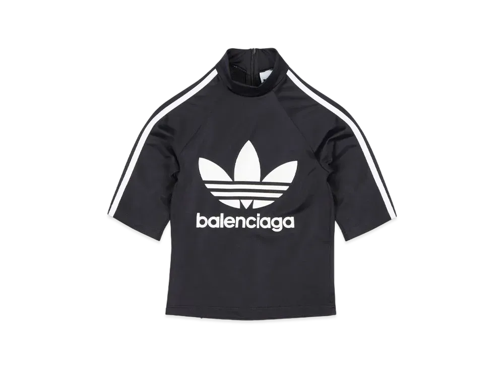 adidas BALENCIAGA Short Sleeve Athletic Top "Black"
