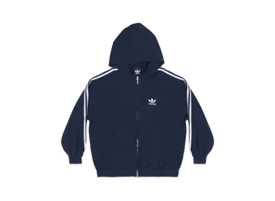 adidas BALENCIAGA Zip-Up Hoodie Small Fit "Navy Blue"