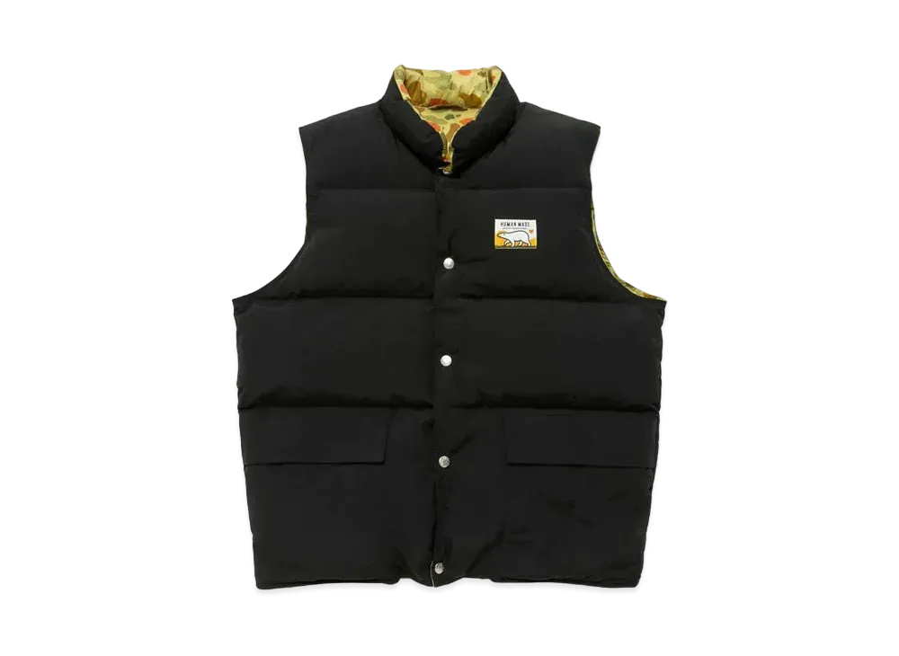 HUMAN MADE REVERSIBLE DOWN VEST "Black"