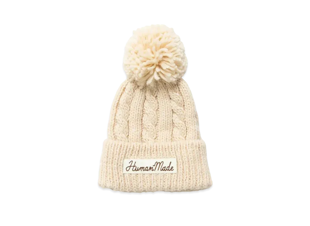 HUMAN MADE CABLE POP BEANIE "White"