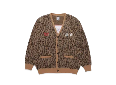 Black Eye Patch WACKO MARIA Mohair Knit Cardigan "Brown"