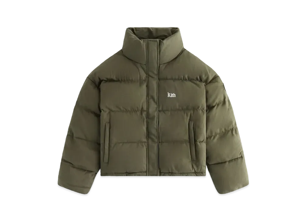 Kith Women Wynne Denim Cropped Puffer "Moss"